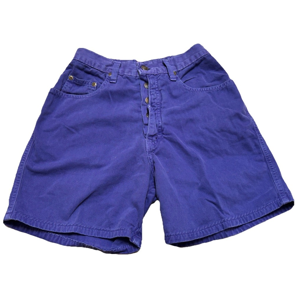 Vintage Zena Purple Denim Shorts Size 9 High Rise‎ 90s USA Button Fly Mom